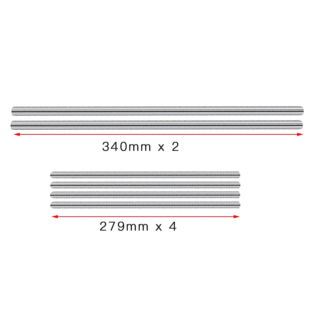 Prusa Mini Hardened Smooth Rods Kit 6pcs 3D Printer Smooth Rod Pack Prusa 8mm 10mm Linear Shaft Optical Axis Chrome Plated