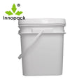 12L White square Plastic Pail with Lid Washing Powder Bucket PP Plastic Container