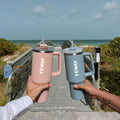 Coffee Travelling Car Tumbler With Handle Spillproof Vacuum Stainless Steel Mugs Simply Modern 40Oz Tumbler With Handle