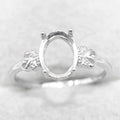 Sterling Silver 7*9mm Semi Mount Ring Frame Empty Blank Support Claw Setting S925 Base Holder Without Center Stone for DIY Inlay