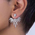 HIBRIDE Trendy CZ Stud Earrings for Women Accessories Leaf Shape Zirconia Weeding Earring Fashion Jewelry Aretes De Mujer E-216