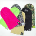 Wholesale Grassy Knit Balaclava Ski Mask  Designer Winter Knit Full Face Cover Custom Logo Distressed Ski Mask Balaclava