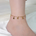 Stainless Steel Pentagram Anklet Tassel Star Pendant Anklet