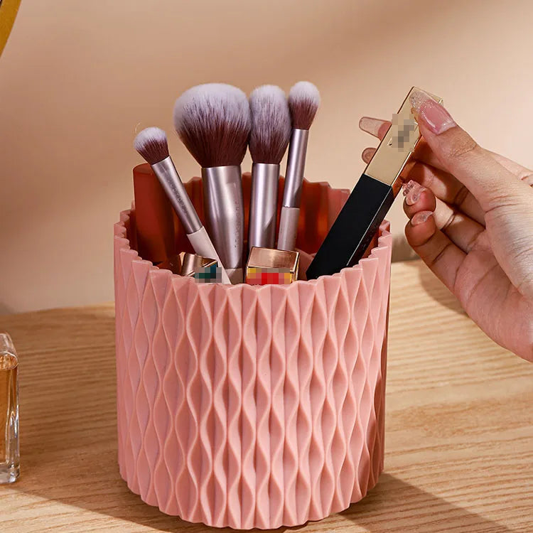 Hot Selling Portable Large Capacity Makeup Brush Holder  Rotated Brush Lipstick Storage Bucket
