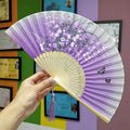 Wholesale Custom Printed Logo Folding High Quality Personalized Bamboo Hand Held Fan Printed Fans