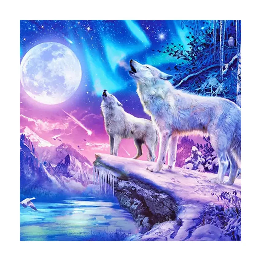 Wholesale Wolf 5D Diy Diamond Paintings Kits Full Square Drill Embroidery Mosaic Cross Stitch Wall Art Landscape Printed Animals