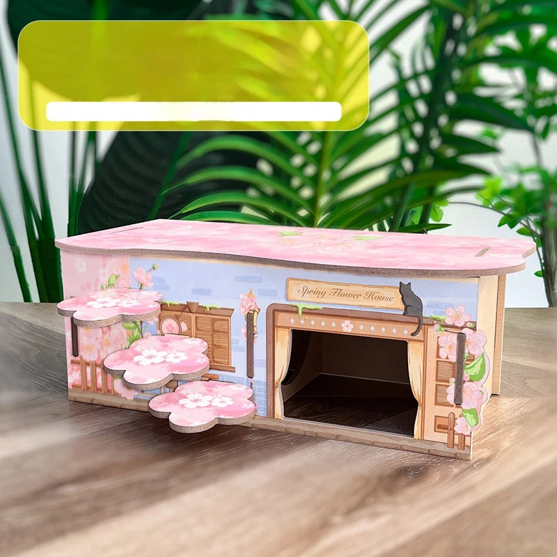 Original Design Large Hamster Hideout with a Spring Theme Featuring Insulation and Warmth