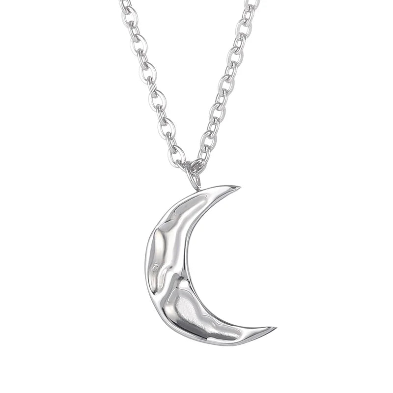 Kalen Romantic 670mm Stainless Steel Necklace With Moon/Stone Charm Pendants for Men&Women