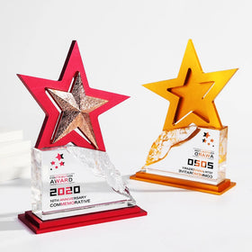 Best Selling Polished Crystal Metal Commemorative Trophy Low Price Annual Meeting Awards Crystal Crafts Trophy on Promotion