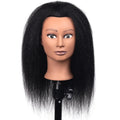 African Mannequin Heads with 100% Human Hair Show Hairdressers Practice Weaving Hairstyles to Train Wig Models