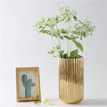 Living Luxury Wedding Vase Gold Color Plated Home Decoration Ceramic Vase