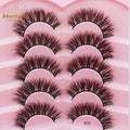 Abestyou 5pairs 5d fluffy cheap human hair 15mm natural fake crisscross eyelashes extension soft winged individuals lashes