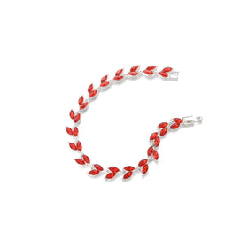 Hot Selling Bracelet Europe and the United States Fashion Light Luxury Small Willow Leaf Red Diamond Bracelet Wholesale