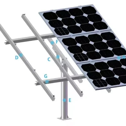 Q235B Carbon Steel Hot-Dip Galvanized Q235B Steel Solar Pole Mount System Easy Fixed Open Field PV Rack 25-Year Warranty ISO/CE