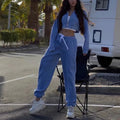 2026 Women Clothing Sweat Suits Custom 2 Piece Zip up Hoodie and Jogger Set Ladies Causal Fleece Cropped Zip up Hoodie Tracksuit