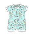 Eco-friendly Zip Sleepsuit Baby Rompers Bamboo Newborn Romper Jumpsuit Baby Short Sleeve Bodysuit Printed Viscose Bamboo Baby