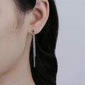 EManco Cauliflower Chain All Over Sky Star Ear Line White Tassel Earrings Long Earrings Korean  Style Cauliflower Chain Stud
