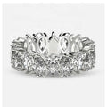 Prong Set Eternity Ring with Pear Shaped Diamonds Lab Grown Diamond in 18k White Gold