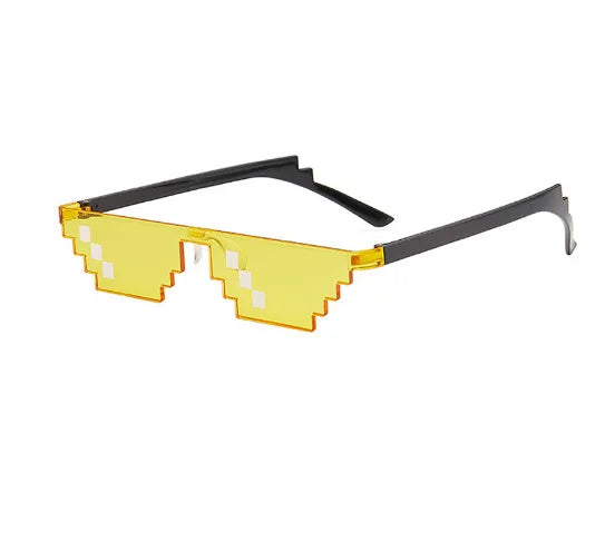 Mosaic Pixel Glasses Around the World Sunglasses Men Women Party Retro Second Element Black Sun Glasses