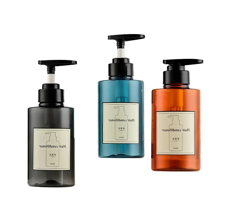 300ml 500ml PET Printed Cosmetic Shampoo Spray Plastic Bottle Plastic Cream Water Conditioner Facial Cleanser Customizable Logo