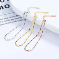 Fashion Minimalist Jewelry 925 Sterling Silver Simple Thin Bracelets square Shape Chain Gold Plated Bracelets for Women