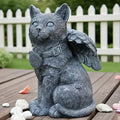 Modern Art Angel Cat Resin Figurines Hand-Painted Animal Design Outdoor Christmas & Holiday Decor