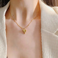 Fashion Heart Pendant Necklace for Women Jewelry Stainless Steel Gold Plated Love Necklace Valentine Day Gift