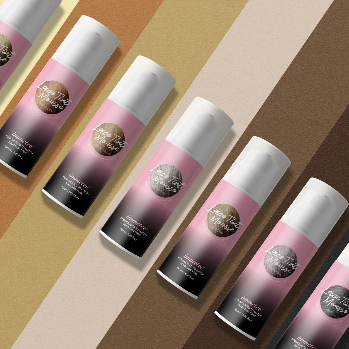 IMMETEE Lace Melting Spray 7 Colors Hairline and Scalp Skin Tone Instant Concealer Lace Tint Mouss for Wig