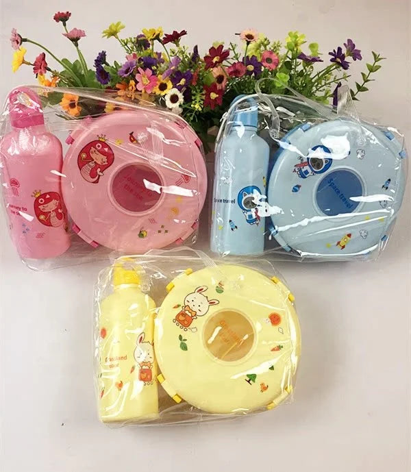 Bento Lunch Box Water Bottle Set for Kids Girls Boys Children School Kindergarten Mini Snack Sandwich Food Container