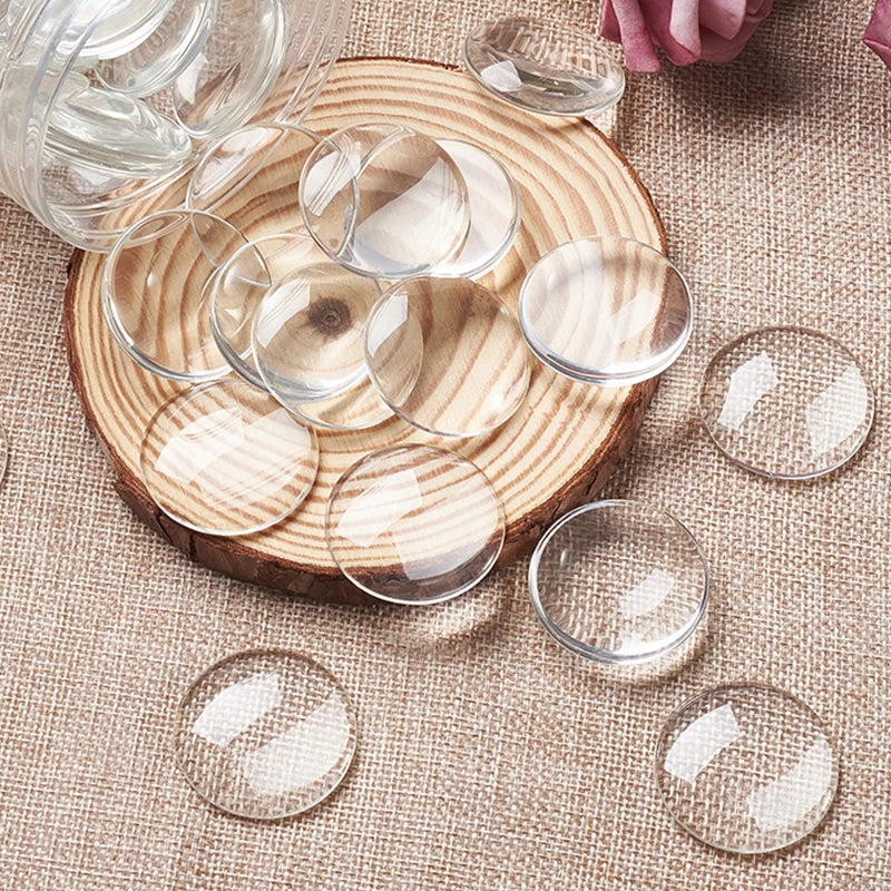 Pandahall 200pc 8mm 12mm 16mm 18mm 20mm Half Round Flat Back Crystal Glass Cabochon Dome Cabochon Cameo Pendant Craft