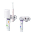 Toothbrush Holder Auto Toothpaste Dispenser Wall Mount Anti-Mildew Plastic Eco-Friendly Modern Bathroom Organizer Space Saver