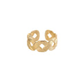 High-end Vintage Woven Electroplated Stainless Steel Women's Minimalist Adjustable Open-ended Ring New Design and Waterproof MegaBDM
