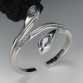 Wholesale 925 Silver Rings Fine Jewelry Dainty 925 Sterling Silver Korean Ice Blue Drop Glaze Serpentine Enamel Ring for Girl