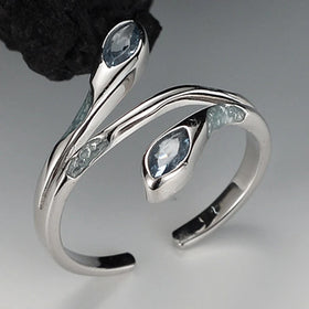Wholesale 925 Silver Rings Fine Jewelry Dainty 925 Sterling Silver Korean Ice Blue Drop Glaze Serpentine Enamel Ring for Girl