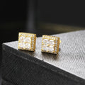 Hip Hop Thread Studs Cartilage Earrings Unisex Fashion Rock Punk Accessories Gold Color Iced Cubic Zirconia Jewelry Gift