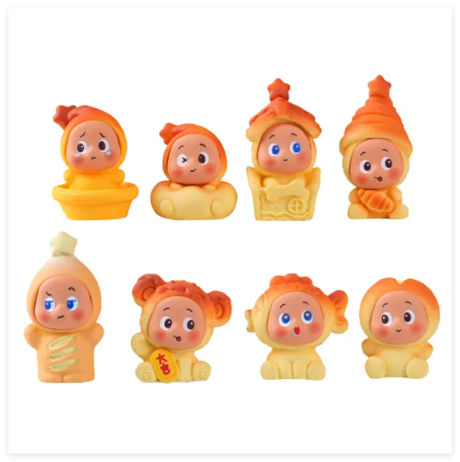 Dollhouse Kid Pretend Play Game Kawaii Miniature 3D Resin Food Bread Croissant Twinkle Figure for Blind Bag Mystery Surprise Toy