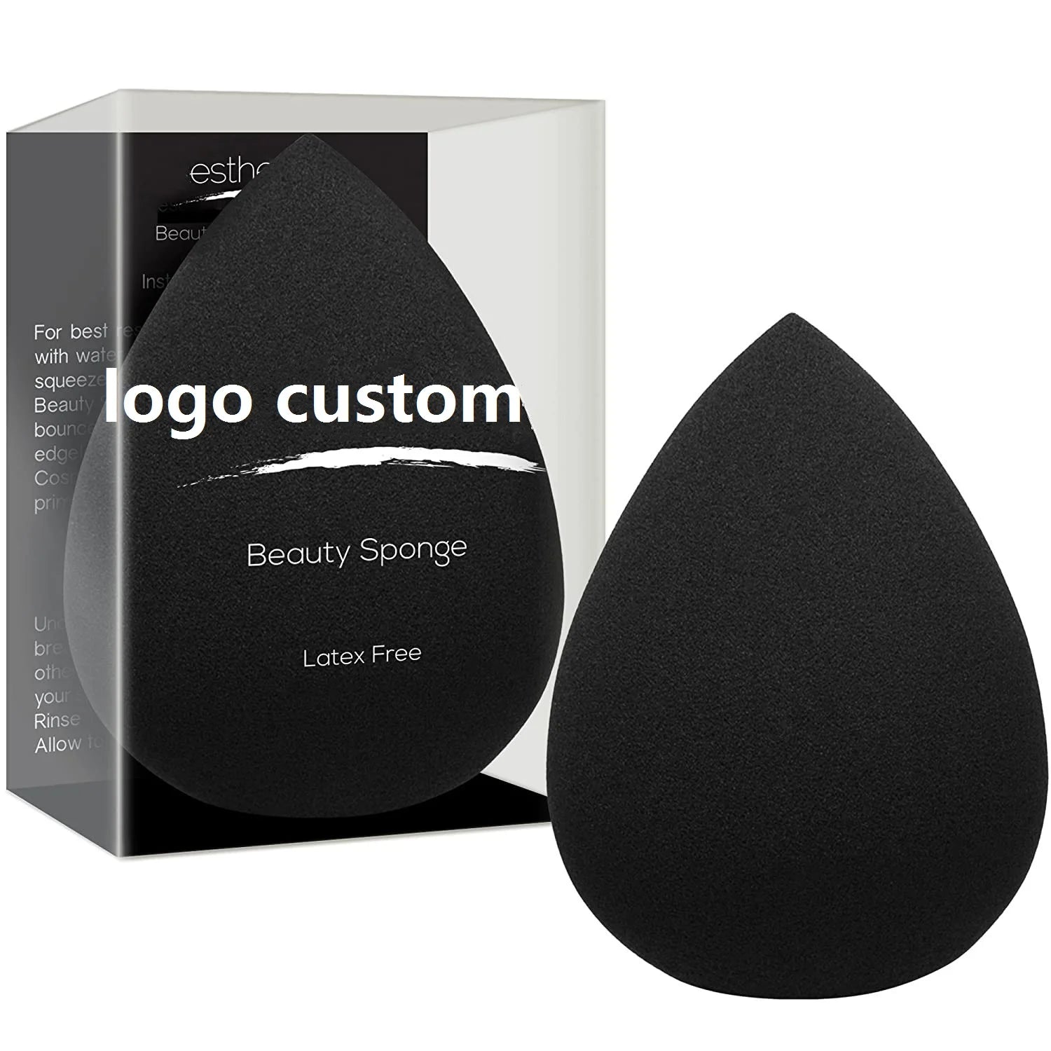 Custom Logo Beauty Makeup Sponge Blender Latex Free Makeup Sponge With Sponge Case for Powder Cream Liquid Application