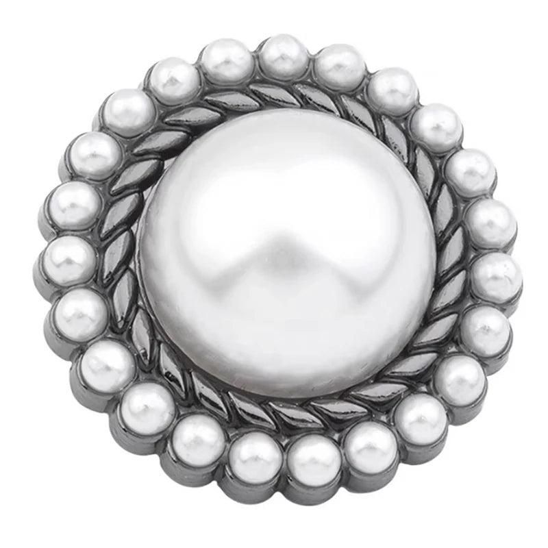 Custom Luxurious Alloy Round Small Pearls Combination Coats Bulk Large Rhinestone Button Suit Shank Vintage Bags Garment Buttons