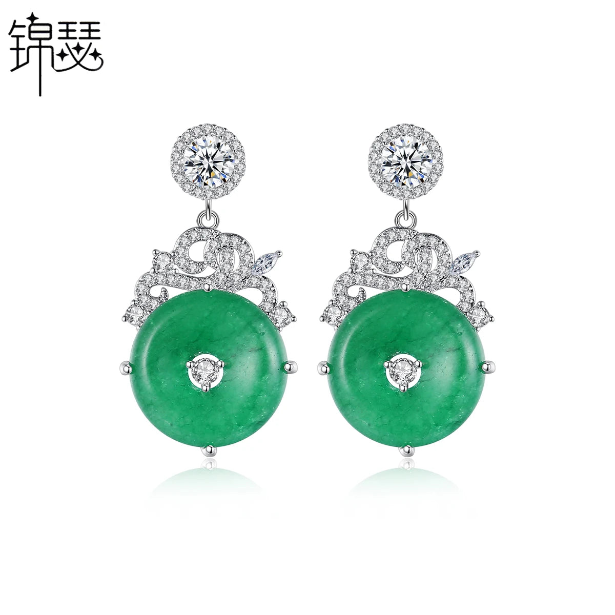 LUOTEEMI Jade Stone Unique 2026 Earing Luxury New Design Copper Elegant Earring Woman