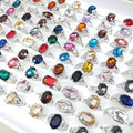 Wholesale Cheap Women's Natural Stone Ring Geometric Stone Jewelry for Men and Women Jewelry Gifts100 Pcs Mixed Batch of Ring