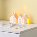 Exquisite Nordic Pink Ceramic House Shape Tea Light Candle Holder Handmade Hollow Candlestick Home Decoration