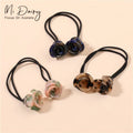 MiDairy Acetate Double Head Flower Elastic Hair Ties for Women Girls 221013