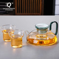 Custom Logo Luxury Vintage Heat Resistant High Borosilicate Glass Tea Pot with Infuser Kettles for Restaurant
