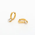 Trendy Earring 18K Gold Plated Shinny Zircon Huggie Earrings Jewelry Stainless Steel Earrings Wholesale