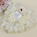 HQYP010 Wedding Ceremony Ribbon Pearl White Wedding Ring Pillow Heart Box for Wedding Supplies Gift