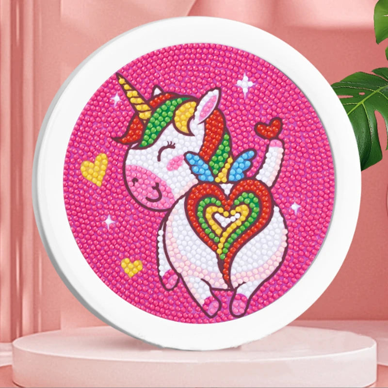 Wholesale Cartoon Kids unicorn  Diamond Art Kit with Plastic Frames Framed Art Diamond Painting
