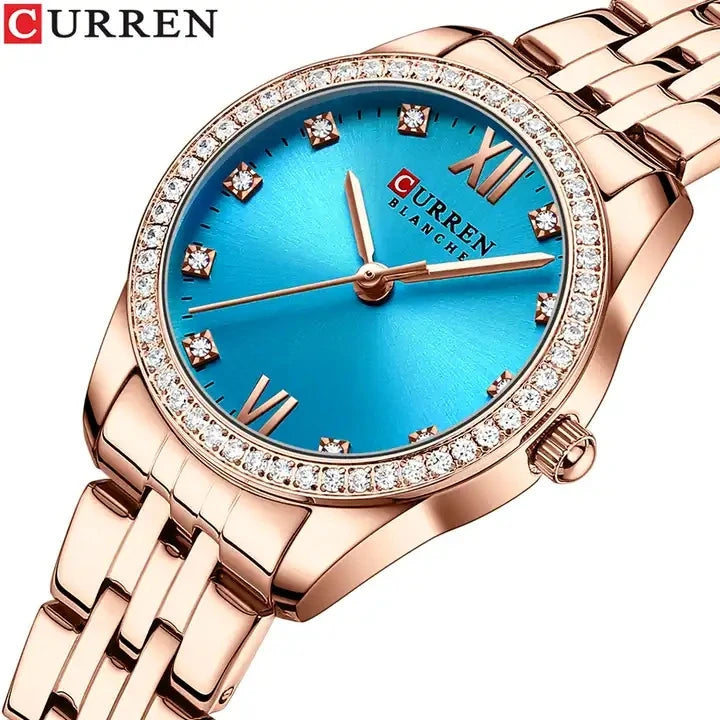 CURREN 9086 Women Watch Top New Luxury Female Waterproof Clock Silver Stainless Steel Bracelet Fashion Lady Wristwatch Gift