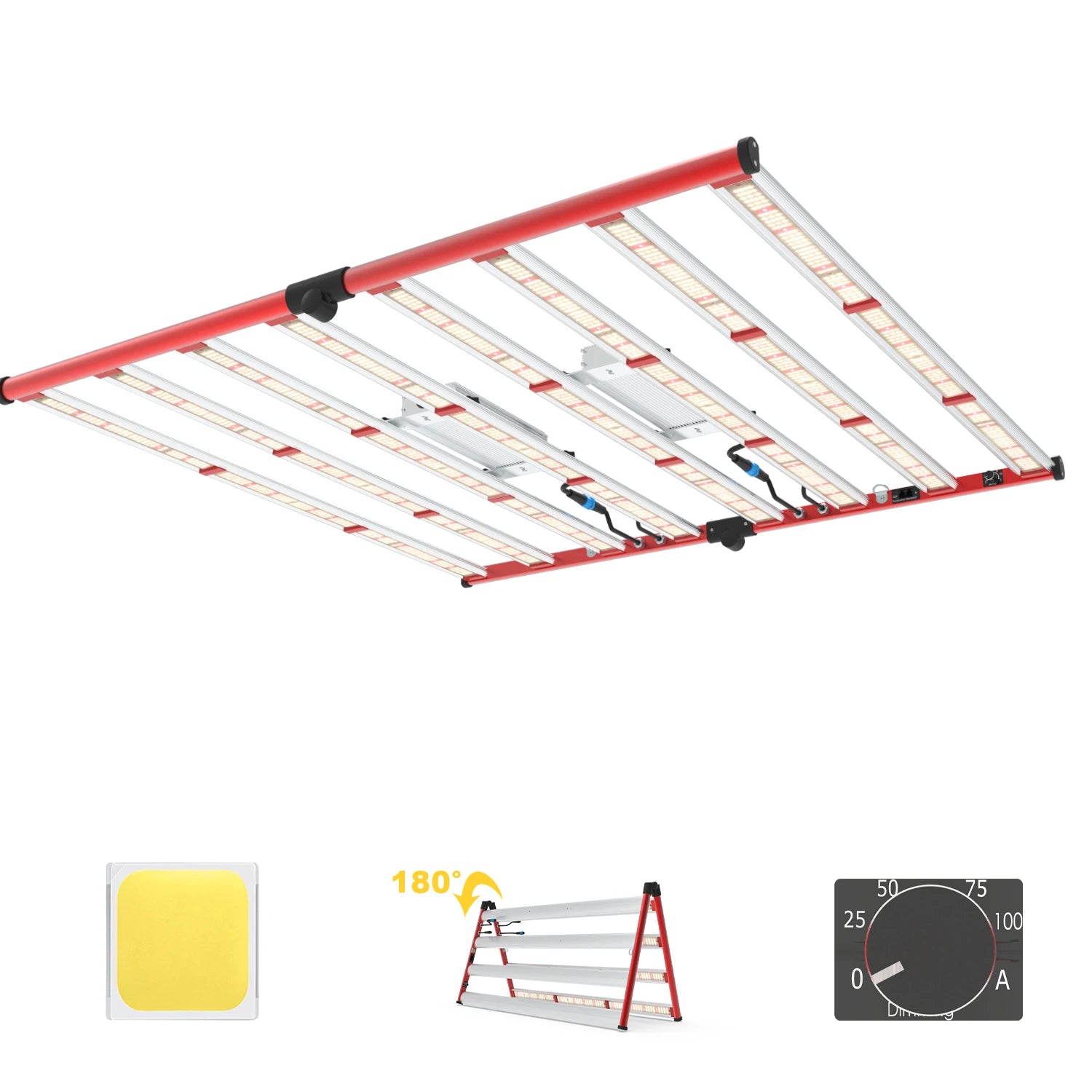 Full Spectrum 800W IP65 Aluminum LED Grow Light 2880 LEDs Bloom Support 3-Year Warranty CRI 88 PPFD 400-700 Indoor Greenhouse