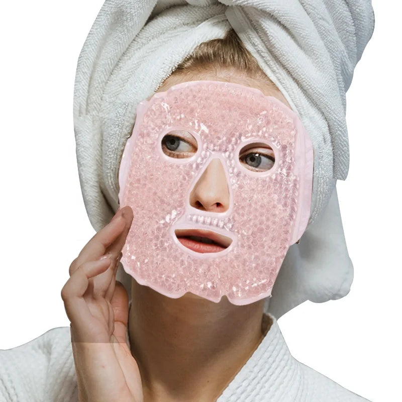 Custom Logo Beauty Hot Cold Therapy Eye Mask Cooling Reusable Eye Mask With Gel Beads Face Care Cold Hot Gel Facial Mask
