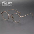 Pure Titanium Eyeglasses Frames Japanese Designer IP Round Vintage Retro Eye Glasses for Men Lens Lunette Optique Homme En Gros